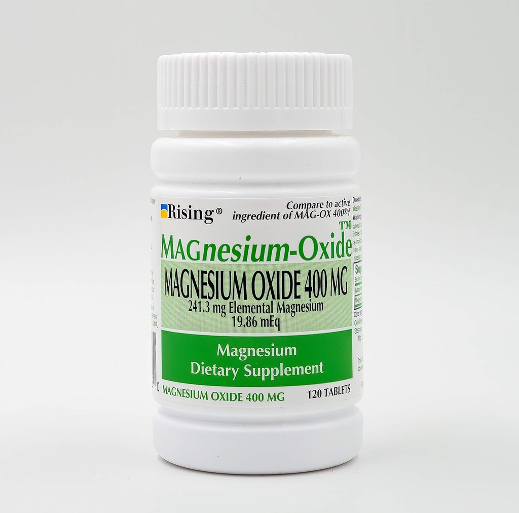 Rising Pharma - Μαγνήσιο Oxide 400mg - Στοιχειώδες Μαγνήσιο Διαιτητικό Συμπλήρωμα - 120...