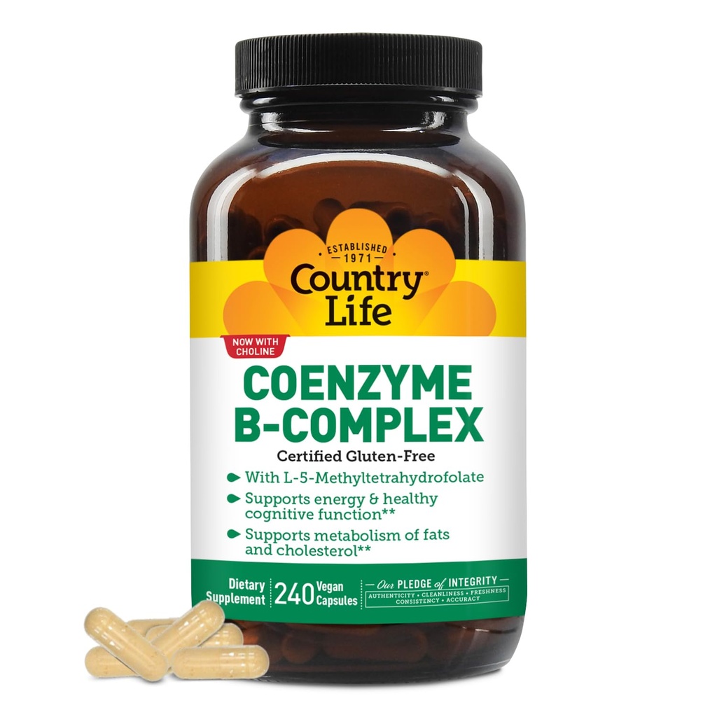 Coenzyme B- Complex Βιταμίνη, Ενέργεια Υποστήριξης και Μεταβολισμού, Καθημερινή Συμπλήρωμα, 240 ct
