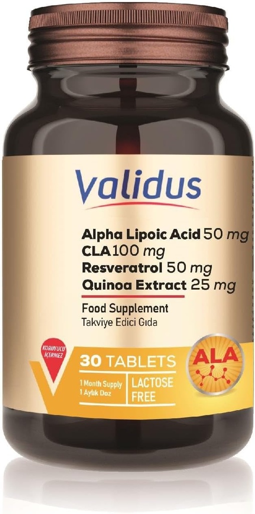 VALIDUS Alfa Lipoic Acid + CLA + Resveratrol 30 Tablets