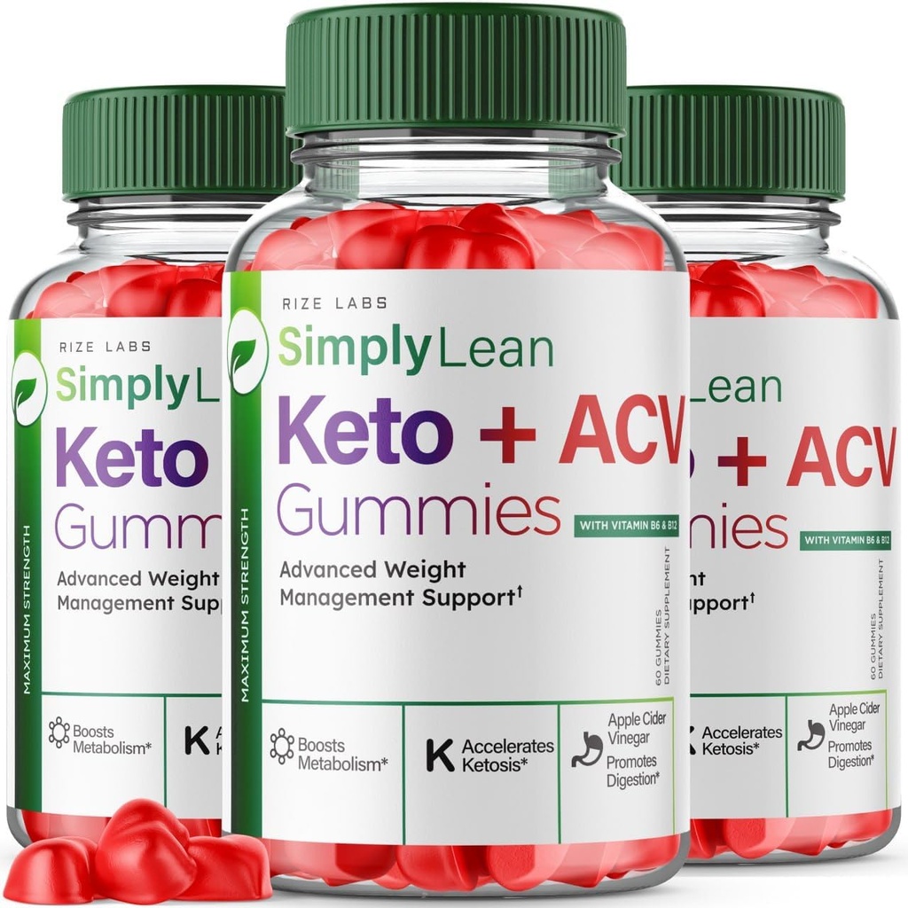 rize labs (πακέτο των 3 Απλά Lean Keto + ACV Gummies για Σύνθετη απώλεια βάρους, συμπλήρωμα διατροφής, μέγιστη δύναμη Gomitas, Advanced Formula Review (180 Gummies)