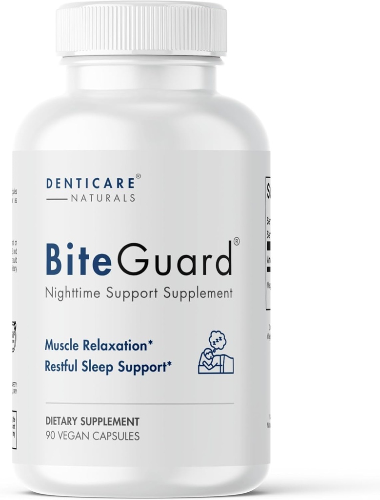 Denticare Bite-Guard για την λείανση δοντιών & σύσφιξη, TMJ Relief, Ηρεμεί το σαγόνι με μαγνήσιο - 90 Caps