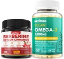 Berberine Supplement 1500mg + Vegan Omega 3 Supplement 1000mg