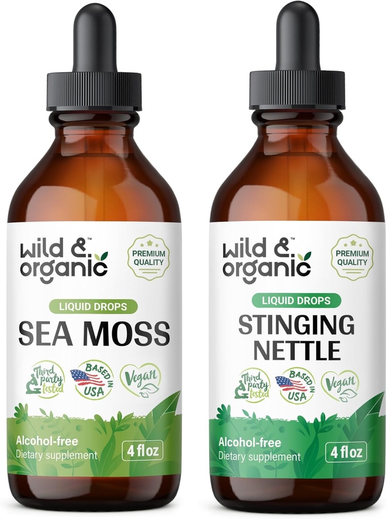 Άγρια & οργανική θάλασσα Μος Βάμμα 4 fl oz & Stinging Κηλίδας ρίζας 4 fl oz