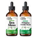 Άγρια & οργανική θάλασσα Μος Βάμμα 4 fl oz & Stinging Κηλίδας ρίζας 4 fl oz