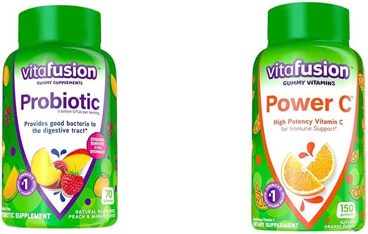 Vitafusion Probiotic and Vitamin C Gummy Συμπληρώματα, 70 Count and 150 Count