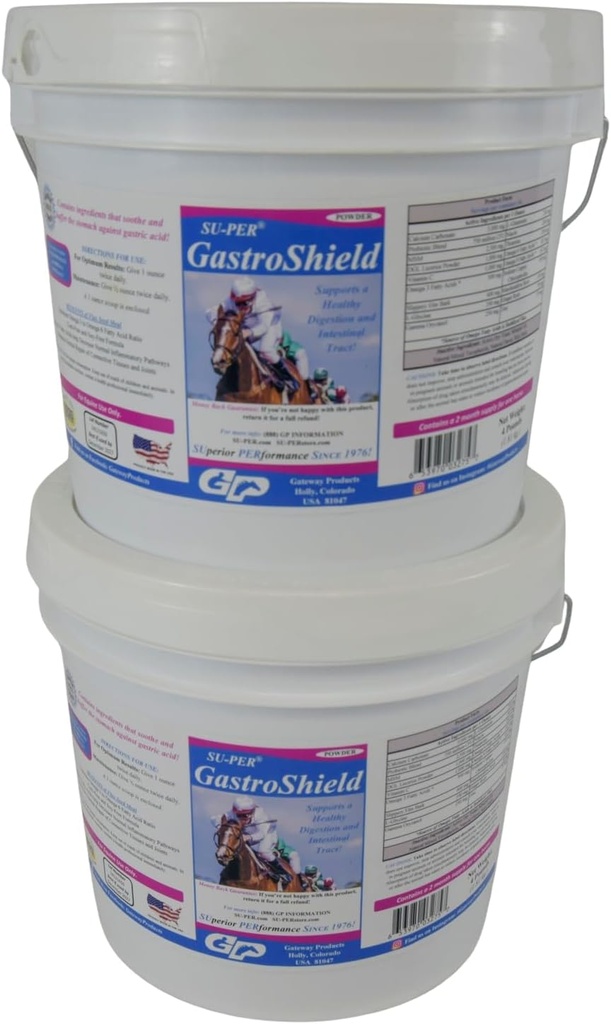 SU-PER GastroShield Equine Probiotics Powder - συμπλήρωμα πέψης αλόγων για τη γαστρική υγεία - Υποστηρίζει υγιεινή πέψη & ενδοεντερική έλξη - 4 Λίρες, 2 μήνες προσφοράς