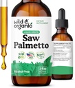 Wild & Organic Saw Palmetto Extract Drops - urinary Support - Saw Palmetto για άνδρες και γυναίκες - Υγρό Serenoa Repens μούρες συμπλήρωμα - Vegan, ζάχαρη & αλκοόλ-ελεύθερο - 2 fl oz