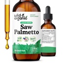 Wild & Organic Saw Palmetto Extract Drops - urinary Support - Saw Palmetto για άνδρες και γυναίκες - Υγρό Serenoa Repens μούρες συμπλήρωμα - Vegan, ζάχαρη & αλκοόλ-ελεύθερο - 2 fl oz