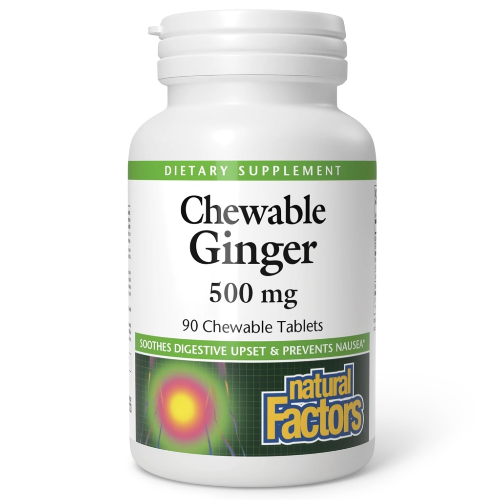 Φυσικοί παράγοντες Μασώμενα Ginger 500Mg, 90 CT