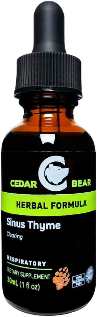 Cedar Bear Sinus Thyme ένα υγρό βοτανικό συμπλήρωμα που υποστηρίζει σαφή λειτουργία στο The Sinuses και ενισχύει τις ανοσοποιητικές λειτουργίες 1 fl oz / 30 ml