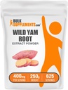 BulkSupplements.com Wild Yam Extract Powder - από ρίζα, συμπλήρωμα βοτάνων, συμπλήρωμα Wild Yam - Χωρίς γλουτένη, 400mg ανά υπηρεσία, 250g (8,8 oz) (πακέτο του 1)