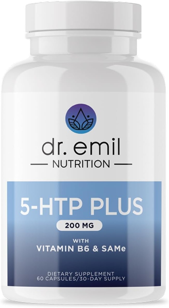 DR. EMIL NUTRITION 200 MG 5-HTP Συν το SAM-e για τη διατήρηση του φυσιολογικού υγιούς ύπνου και τη δημιουργία μιας αίσθησης ευεξίας - 5HTP συμπλήρωμα με Βιταμίνη B6-60 Vegan κάψουλες, 30 εξυπηρετούν