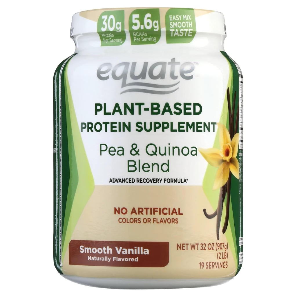 Naisian Equate New Plant-Based Protein Supplement,Smooth Vanilla 2 Lbs