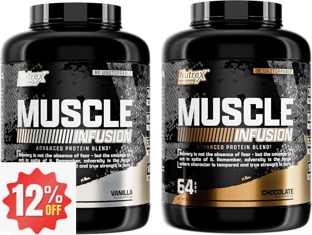 Bundle Whey Protein Powder, Vanilla και σοκολάτα Μύες Infusion Whey Isolate EAA & Hi BCAA for Muscle Gain - 5 Λίρες - Μυϊκός Οικοδόμος για άνδρες & γυναίκες, Αθλητική Διατροφή, Νόστιμη Γεύση & Υφή