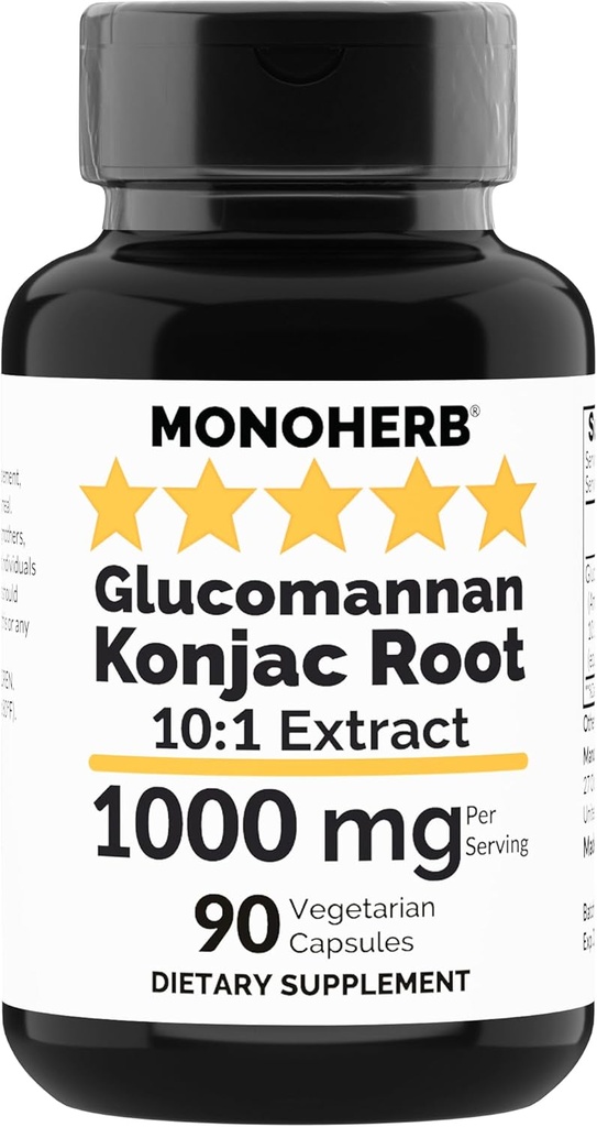 MONOHERB Amorphophallus konjac εκχύλισμα Radix Glucomannan 1000 mg - 90 κάψουλες χορτοφάγων