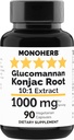 MONOHERB Amorphophallus konjac εκχύλισμα Radix Glucomannan 1000 mg - 90 κάψουλες χορτοφάγων