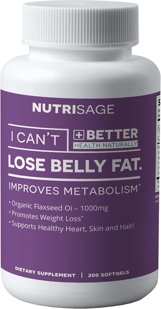 Organic Flaxseed Oil Softgels - Flaxseed Oil Capsules 1000mg. Flax Seed Oil. Excellent Source of Omega 3 6 9 for Healthy Heart, Skin and Hair