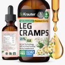 BIO KRAUTER Leg Cramps Βάμμα με κινίνη - Ginger & χαμομήλι Υγρά Εκχυλίσματα για τα πόδια Cramps - Φυσικό Αλκοόλ & Ζάχαρη Χωρίς Φόρμουλα - Vegan Drops 2 Fl.Oz.