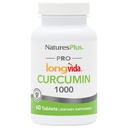 NaturesPlus PRO Longvida Κουρκουμίνη 1000 mg - 60 δισκία - Προάγει την υγιή ελεύθερη ριζική προστασία - Μη ΓΤΟ, Vegan & Gluten Free - 60 σερβιέτες