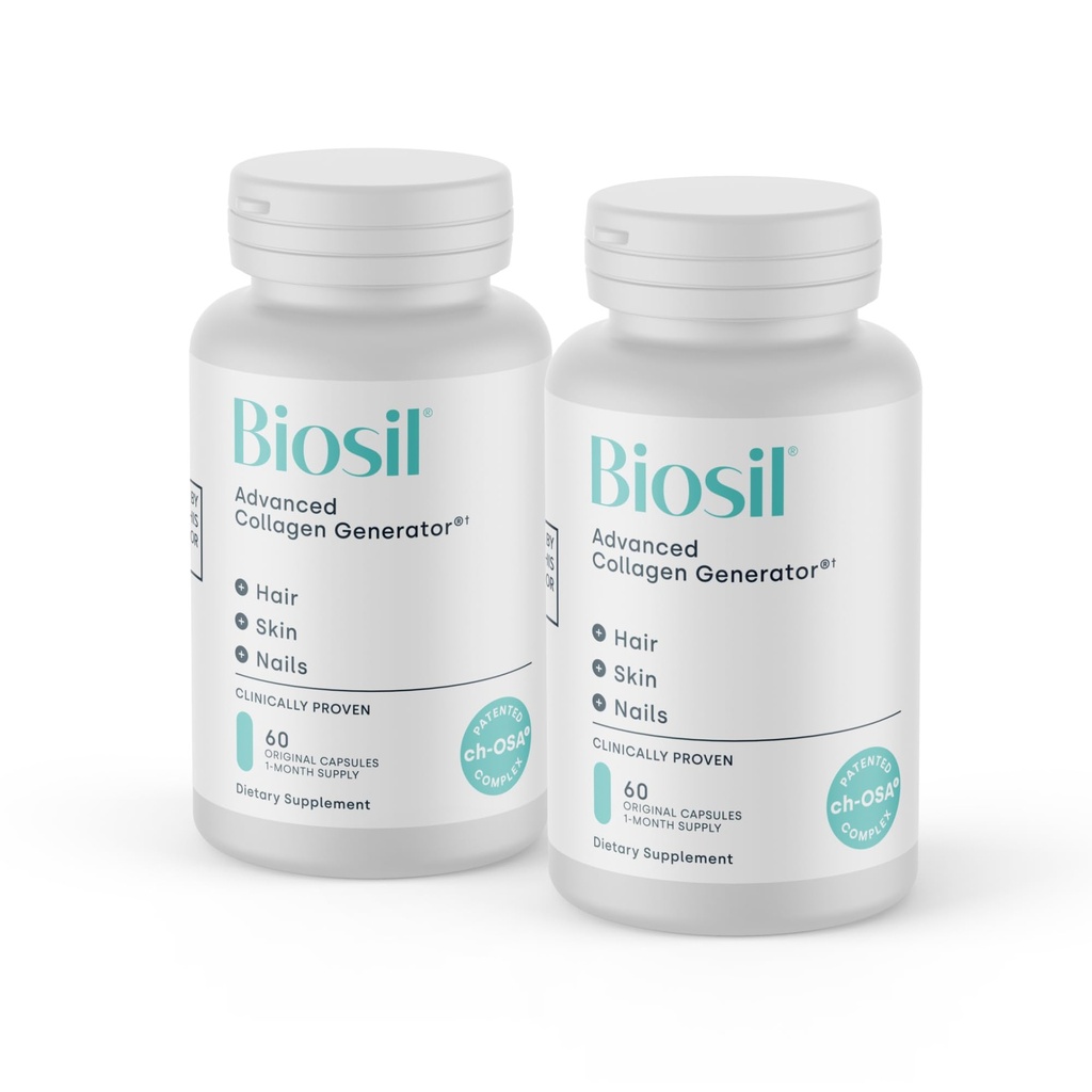 Biosil Collagen Booster συμπλήρωμα - 60 αρχικές κάψουλες, πακέτο των 2 - πατενταρισμένο ch-OSA ενεργοποιητή για το δέρμα, τα μαλλιά, τα νύχια & αρθρώσεις - Υποστηρίζει τη φυσική παραγωγή - 60-Ημέρα εφοδιασμού