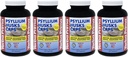 Yerba Prima Psyllium Husks Caps - 180 caps (Συσκευασία των 4) - Συμπλήρωμα Φυσικών Ίνων - Μη Γλουτένη Γλουτένη GMO