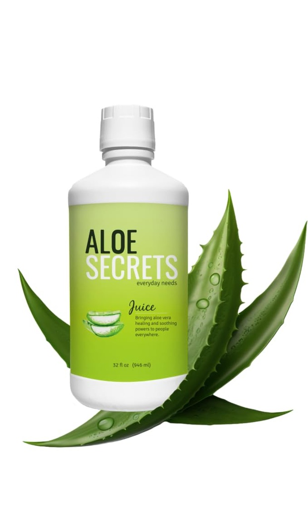 ALOE SECRETS Juice Aloe Vera - Revitalize Your Wellness - Άγευστη, 32oz - Ενισχύστε την πέψη, Νουριστικό δέρμα, Hydrate - Bonus: E-Book Περιλαμβάνεται