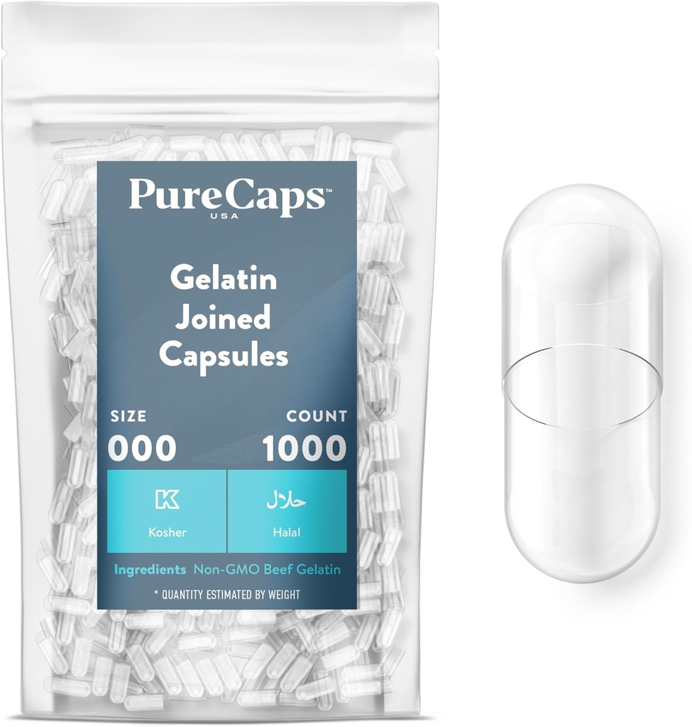 PureCaps USA - Empty Gelatin Pill Caps Μέγεθος 000 