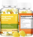 60 Count Magnesium Glycinate Gummies 400mg w/Ashwagandha Supplement - Ζάχαρη Χωρίς ψευδάργυρο Μαγνήσιο Γλυκινικό συμπλήρωμα Ashwagandha Gummies για ενήλικες Ανανάς Γεύση