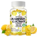 Γλυκινικό Μαγνήσιο Glycinate Gummies 2500mg - Συμπλήρωμα χωρίς ζάχαρη Μαγνήσιο Κάλιο με βιταμίνη D, B6, CoQ10 για υποστήριξη ηρεμίας & ύπνου - 90 Lemon Gummies