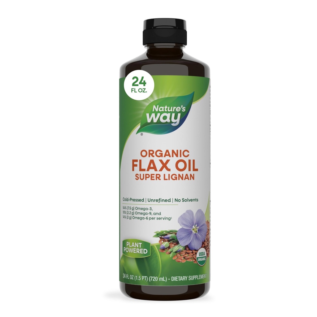 Ο τρόπος της φύσης Βιολογικό έλαιο flax Super Lignan, κρύο-Pressed, και unrefined, 24 Fl Oz