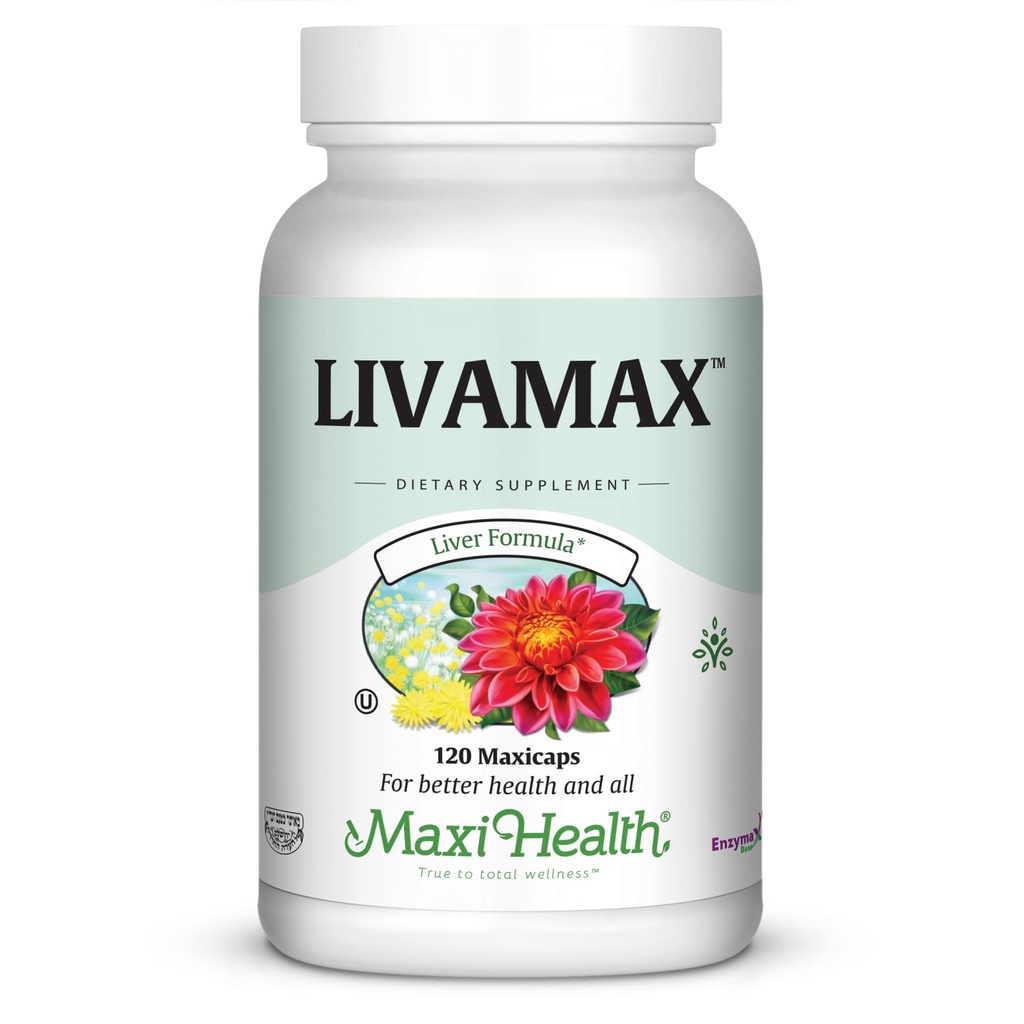 Maxi Health Livamax - Συκώτι Φόρμουλα - με Ρίζα Γάλατος και Δαντελίων - 120 Κάψουλες - Kosher