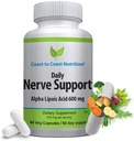 Nerve Support - Advanced Nerve Relief with Alpha Lipoic Acid 650 mg - Nerve Vitamins for Ease of Hands, Legs, and Foot Aches - 60 Κάψουλες / 30 Ημέρα προσφοράς