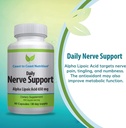 Nerve Support - Advanced Nerve Relief with Alpha Lipoic Acid 650 mg - Nerve Vitamins for Ease of Hands, Legs, and Foot Aches - 60 Κάψουλες / 30 Ημέρα προσφοράς