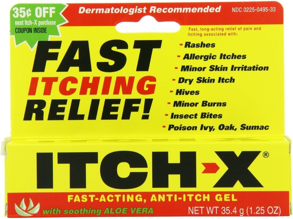 Itch-x Anti-Itch Gel with Aloe Vera, 3 Count