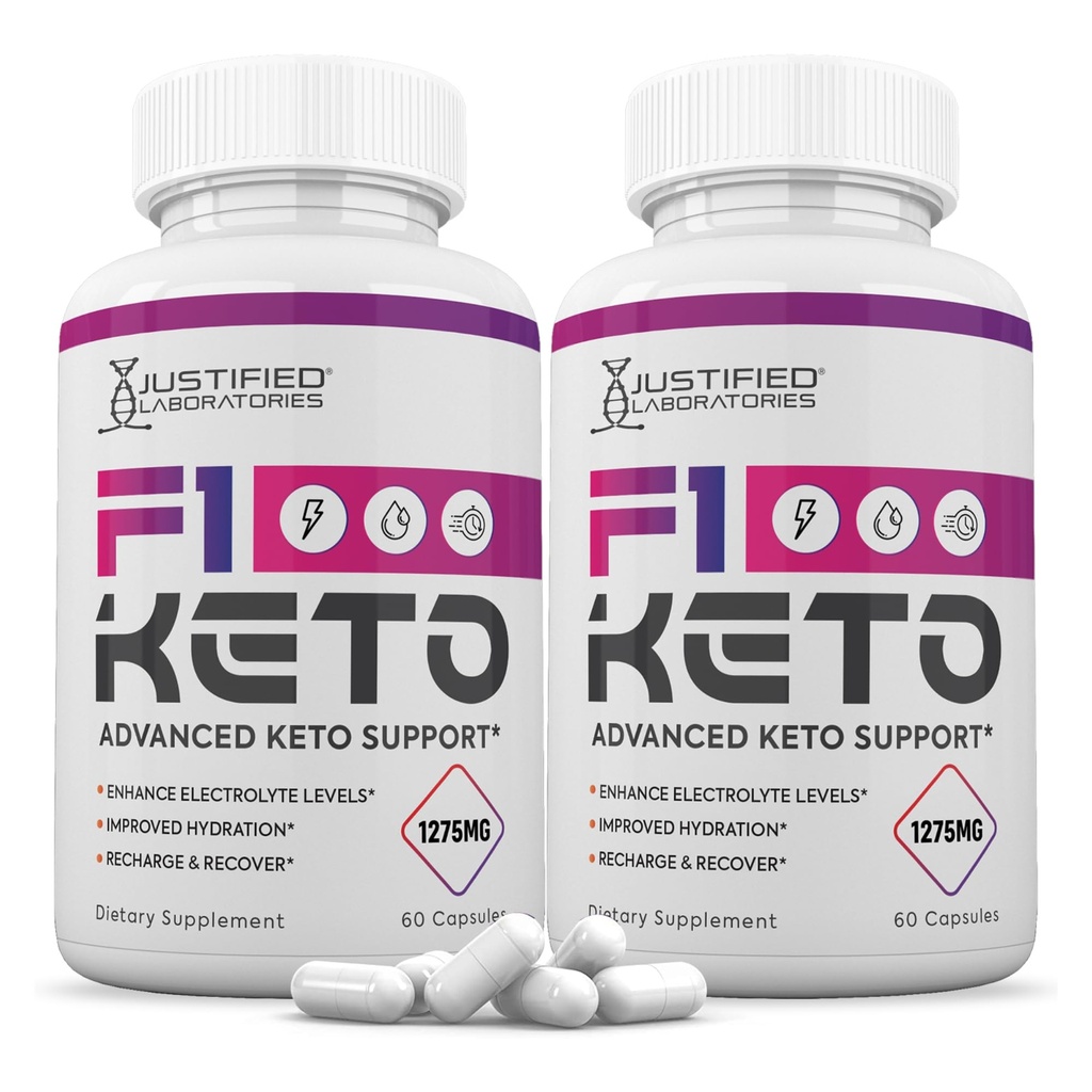 Justified Laboratories (2 Pack F1 Keto Χάπια 1275MG Νέα & βελτιωμένη Φόρμουλα Περιέχει μηλίτη μηλίτη έξτρα παρθένο ελαιόλαδο σκόνη πράσινο φύλλο τσαγιού 120 κάψουλες