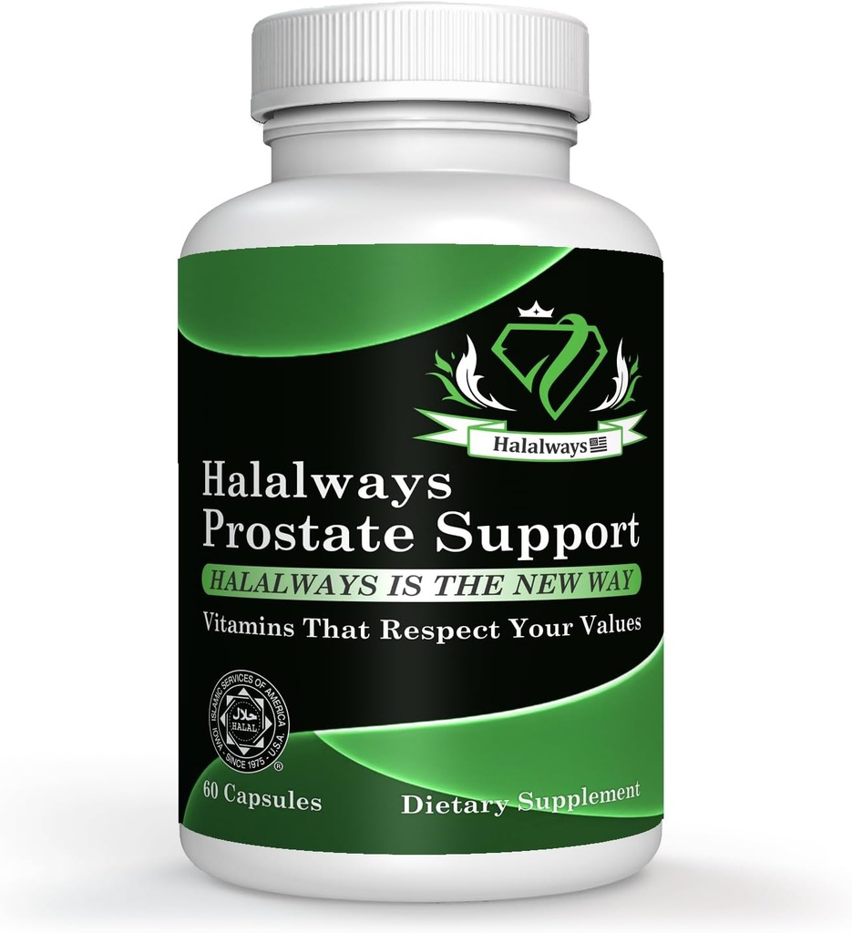 Halalways Υποστήριξη Prostate Certified Hanal Supplement (Saw Palmetto, Plant Sterol Complex, Selenium, Pygeum africanum Bark Powder)