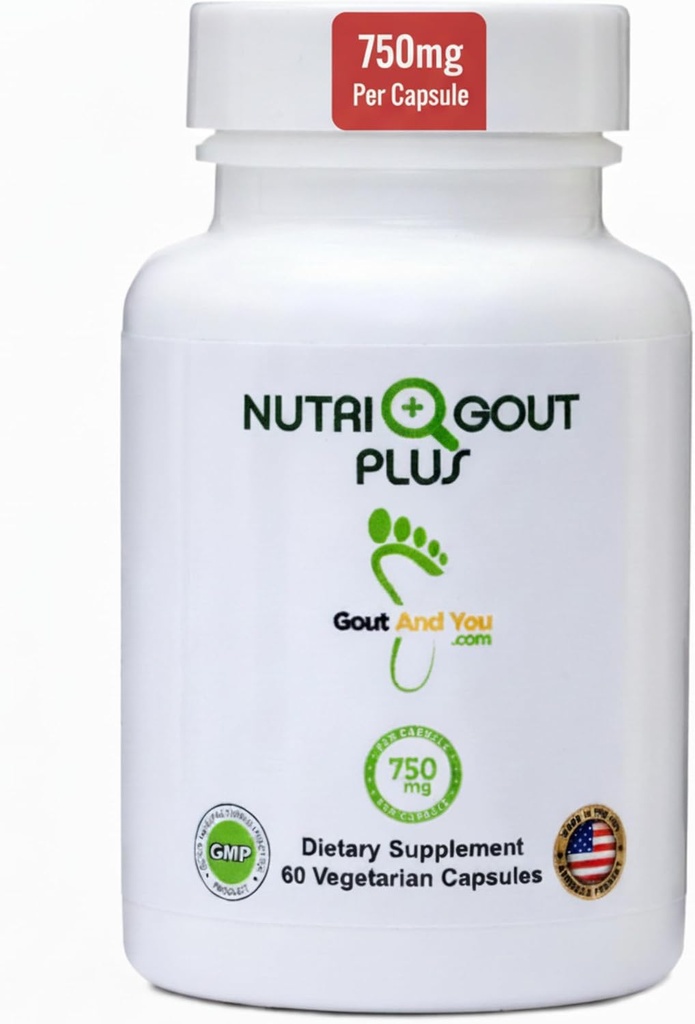 Gout and You NutriGout Plus - Uric Acid Support Premium Formula - 60 κάψουλες για χορτοφάγους - 750 mg ανά κάψουλα