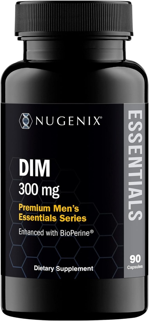 Nugenix Essentials DIM Supplement 305 mg Diindolylmethane & BioPerine για την ισορροπία ορμονών, 90 κάψουλες