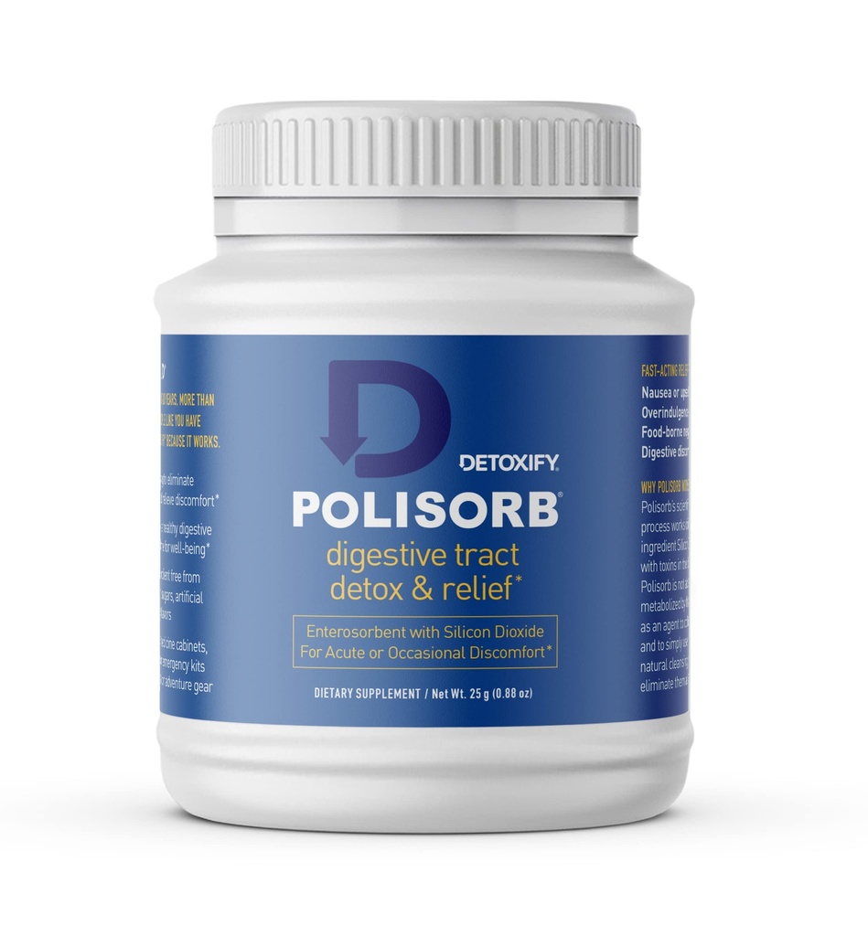 Αποτοξίνωση Polisorb Digestive Tract Cleanse – Silicon Dioxide Detox Drink for Gut Health, Stomach Comfort & Cleansing, Mixes with Water, Juice, Tea - Family-Friendly, 2 Tbsp Serving for Adults