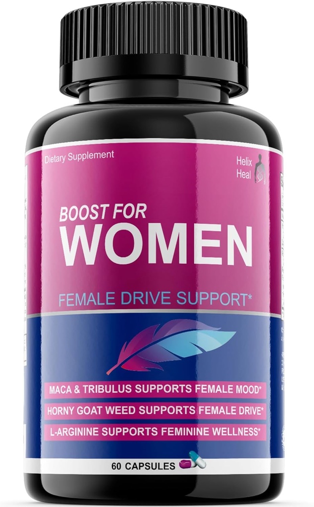 Libido Booster for Women Fast Acting with Horny Goat Weed - Γυναικεία χάπια επιθυμίας με Maca Root, Tribulus Terrestris, Ginseng και Hornygoatweed Women - Ισορροπία ορμονών, Made in USA (60 ct)
