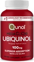 Qunol Ubiquinol CoQ10 100mg Softgels, Mega Ubiquinol 100mg - Ανώτερη απορρόφηση - Ενεργή μορφή του συνένζυμου Q10 για την υγεία της καρδιάς & υγιή επίπεδα αρτηριακής πίεσης - 2 Μήνες προσφοράς - 60 Μέτρα