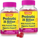 WellYeah (2 Pack 25 Billion Probiotics + Prebiotics for Men and Women Gummies - Digestive Support, Gut Health, Immune Support Gummy - Probiotics for Digestive Health with 12 Strains - 60 Gummies