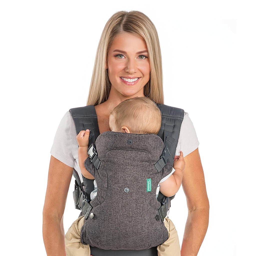 Infantino Flip 4-σε-1 Μετατρέψιμο Baby Carrier, ρυθμιζόμενο, Εργονομικό Babywearing, Registry Essential, Baby Carrier για το νεογέννητο Toddler, Gray