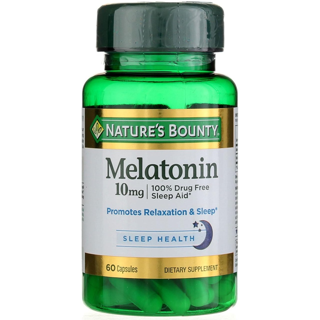 Nature's Bounty Melatonin 10mg Κάψουλες, 60 Count (Pack of 4)