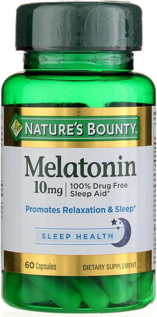 Nature's Bounty Melatonin 10mg Κάψουλες, 60 Count (Pack of 4)