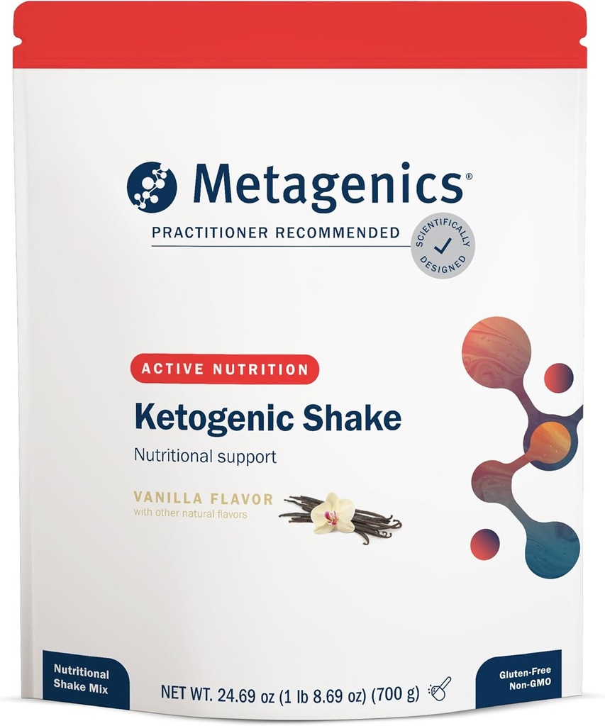 Μεταγονική Κετογόνος Shake - Ketogenic Diet Protein Shake - 25 Βιταμίνες & Ορυκτά - Με Βιοτίνη, Ασβέστιο, Σιδήρου & Μαγγάνιο - Μη ΓΤΟ & Χωρίς Γλουτένη - Βανίλια - 14 μερίδες