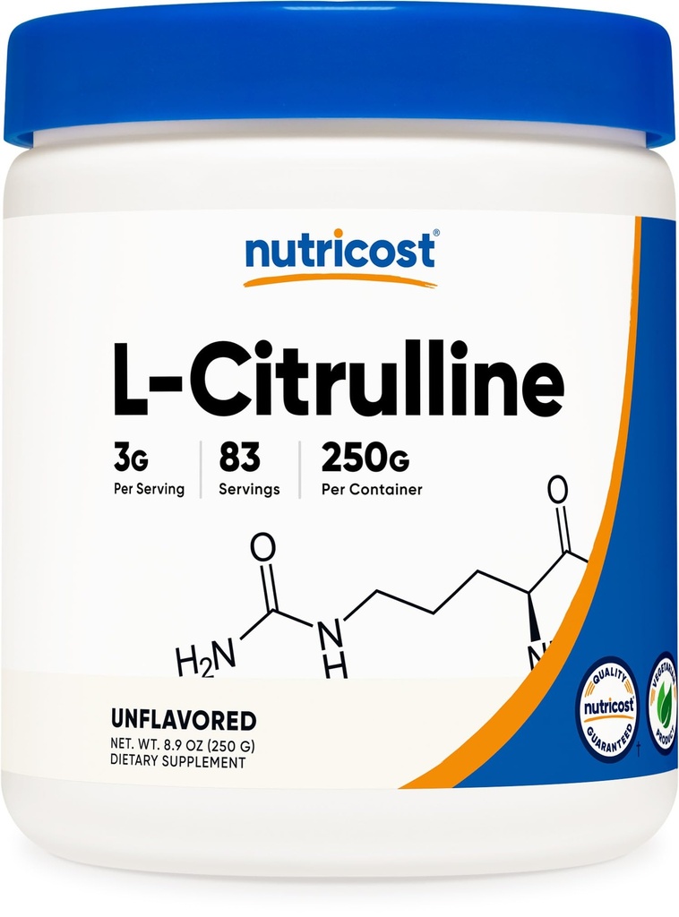 Nutricost Pure L-Citrulline (Βάση) σε σκόνη 250 γραμμάρια
