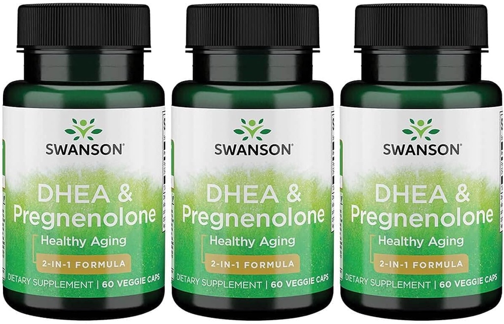 Swanson Dhea και Pregnenolone Complex 60 Veg Κάψουλες (3 Συσκευασία)