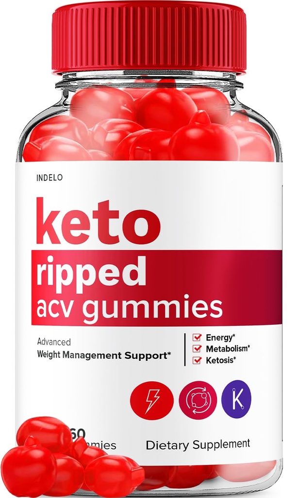 Keto Rippped ACV Gummies - Advanced Ripped Keto + ACV Weight Management Gummies Apple Cider Vinegar Ripped ACV Gummies Dietary Supplement Reviews Extra Strength (60 Gummies)